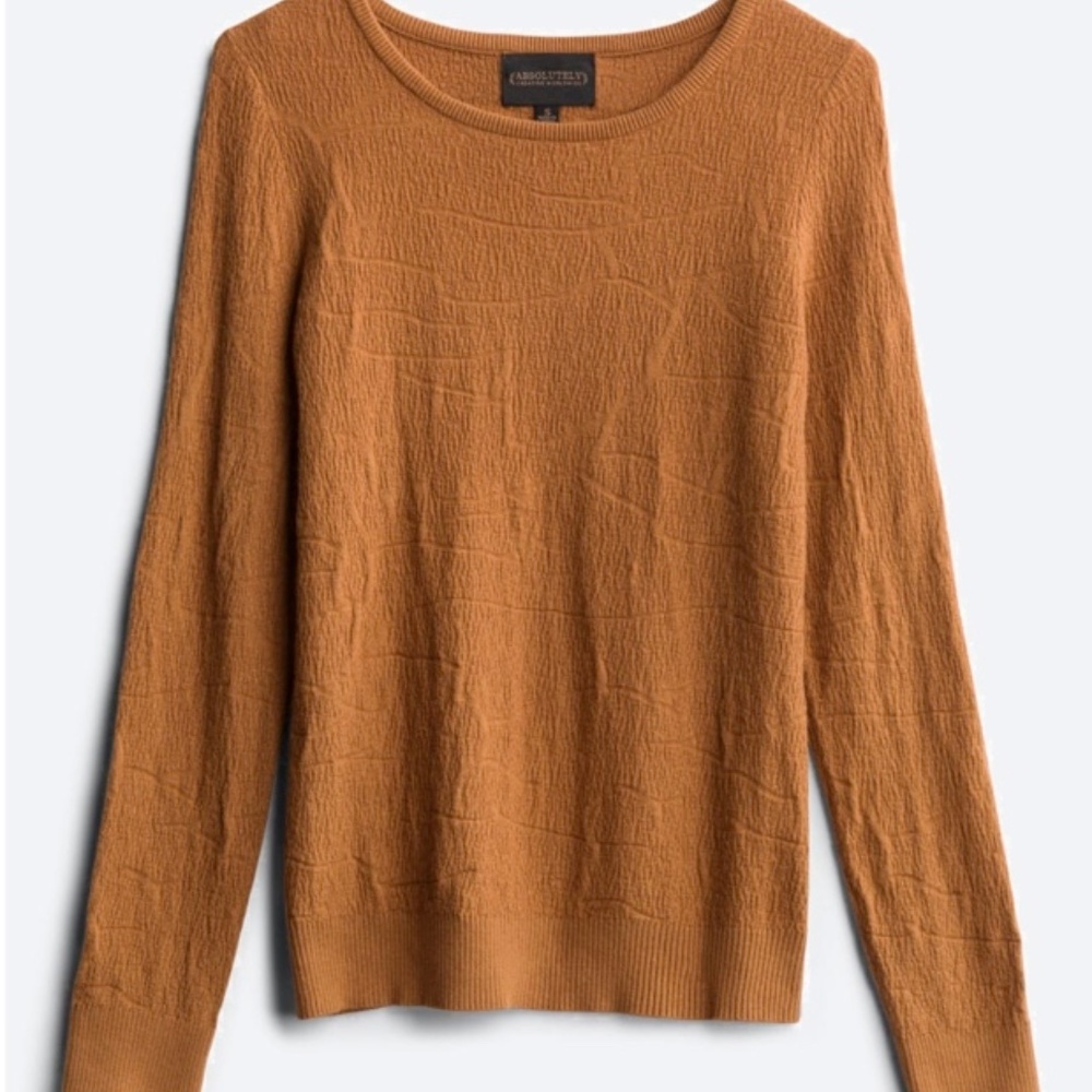 Marlee Textured Crew Neck Pullover Orange